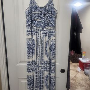 Beautiful Blue and Off White Maxi Dress size 12 NWOT